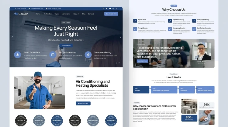 Home services website design