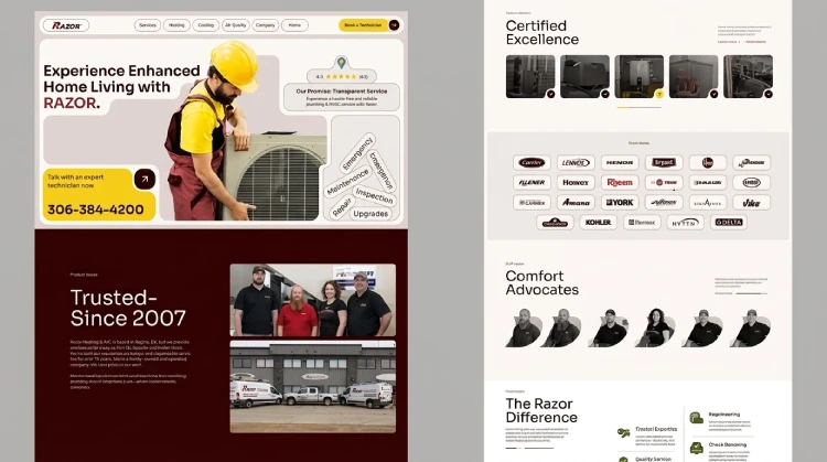 Custom home services website design