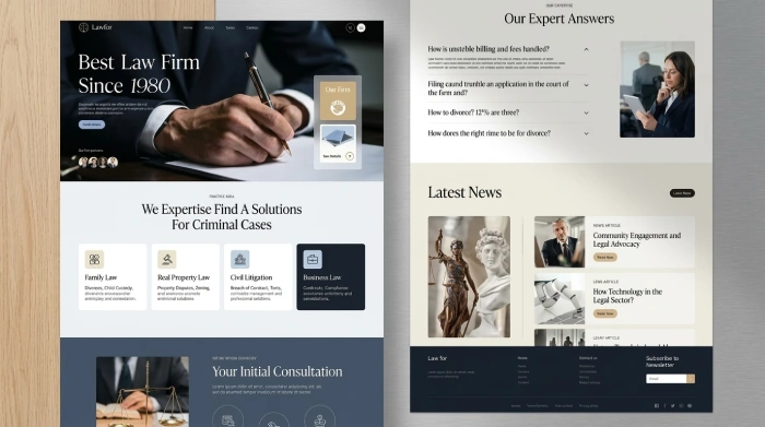 Custom legal website design services
