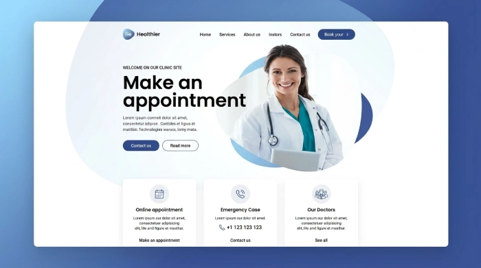 Custom medical website design for clinics
