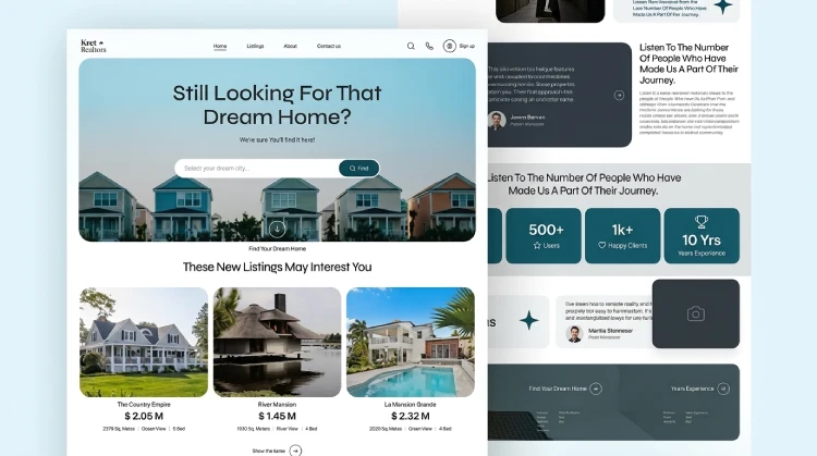Modern real estate website design