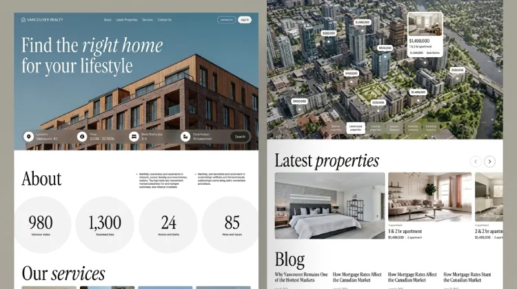Real estate agency website design