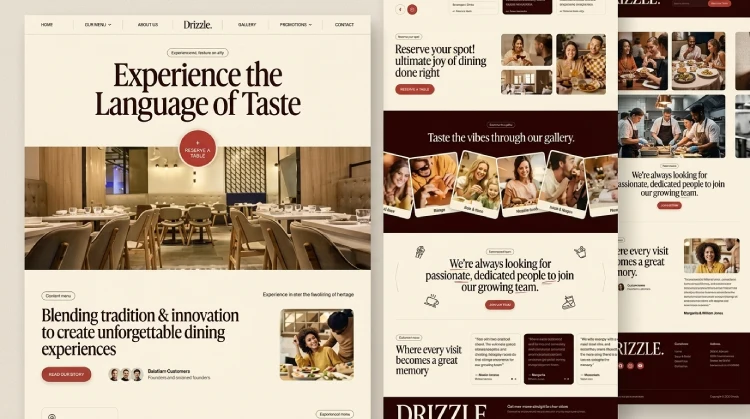 Professional restaurant website design
