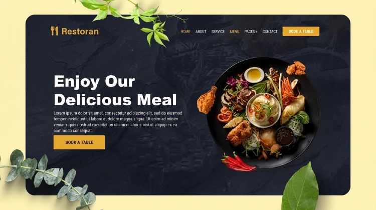 Modern restaurant website design
