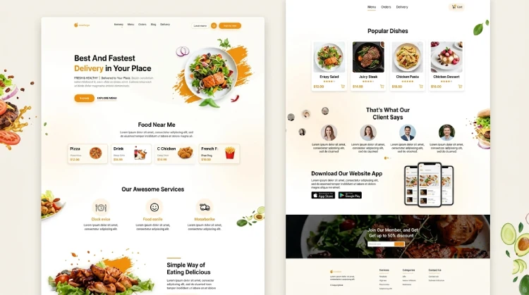 Responsive restaurant website design