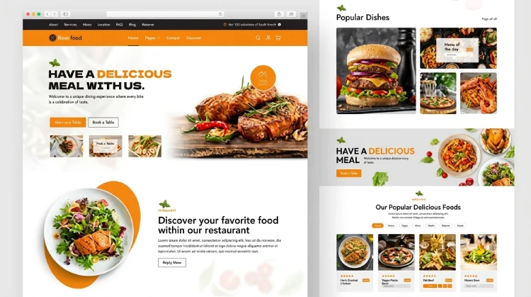 Restaurant website design services