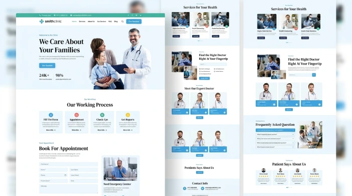 Modern healthcare website design