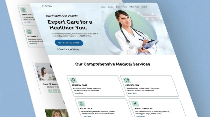 Responsive medical website design
